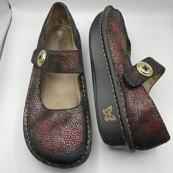 Alegria Size 38 / 8-8.5 Paloma Multicolor Pebble Mary Jane Shoes Round Toe Y2K - Picture 1 of 9